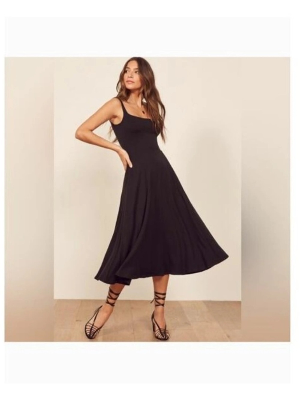 NWT REFORMATION JEANS TANK FLARE MIDI DRESS MEDIUM